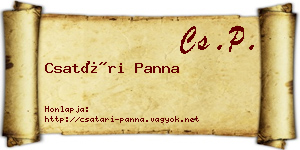 Csatári Panna névjegykártya